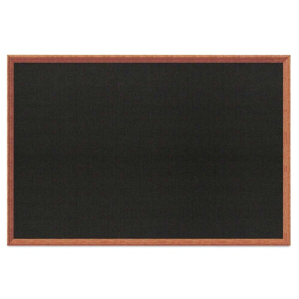 United Visual Products Board, 48x36, Walnut/Black UV703DEFAB-WALNUT-BLKPORC-COBACC - main